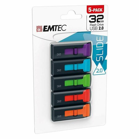 EMTEC Flash Drive 32 GB C450 Slide, 5PK EM96346